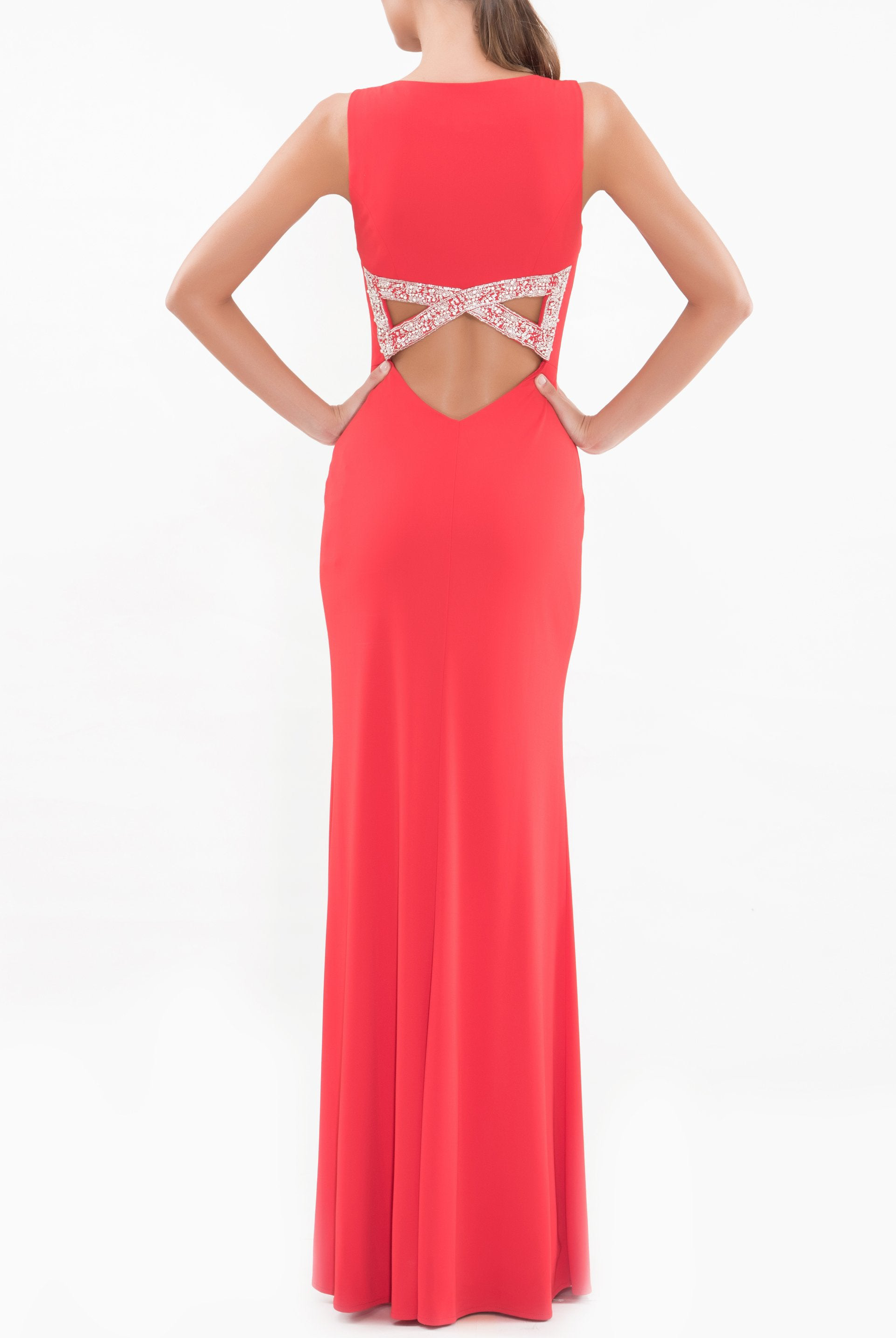 Clothes,Designers - Red Bow Back Gown