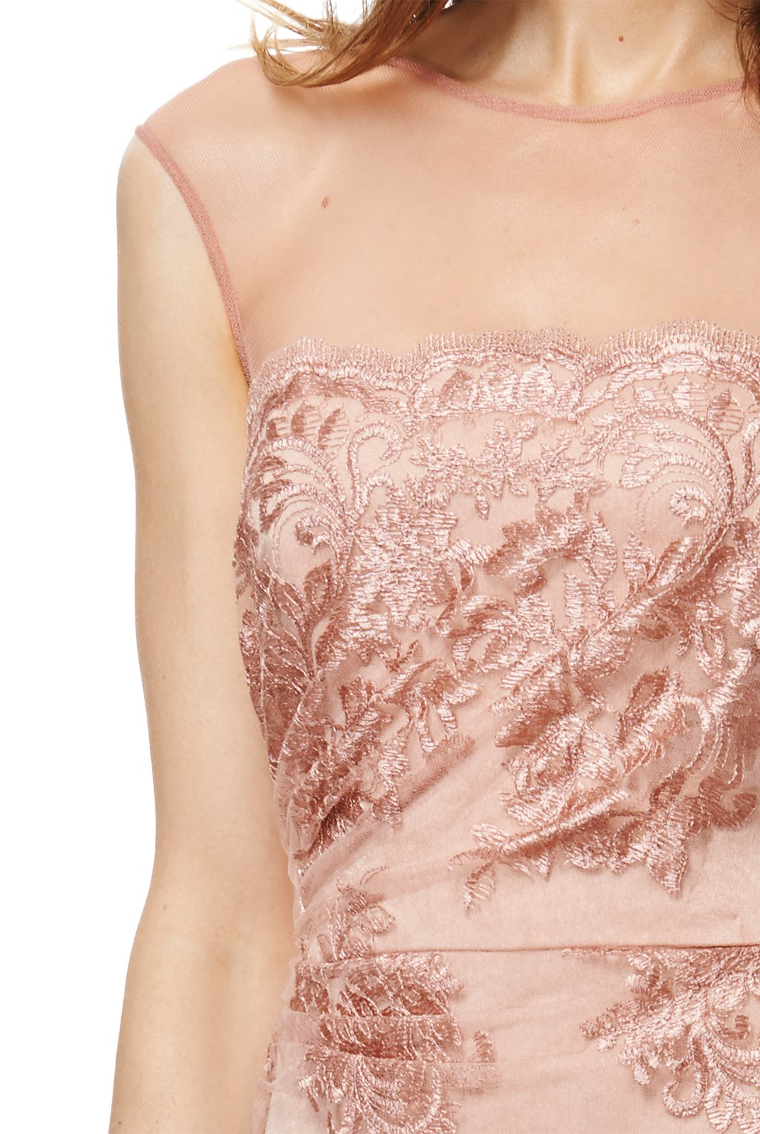 Clothes,Designers,Wedding Season Dresses - Lace Gown With Sheer Yoke