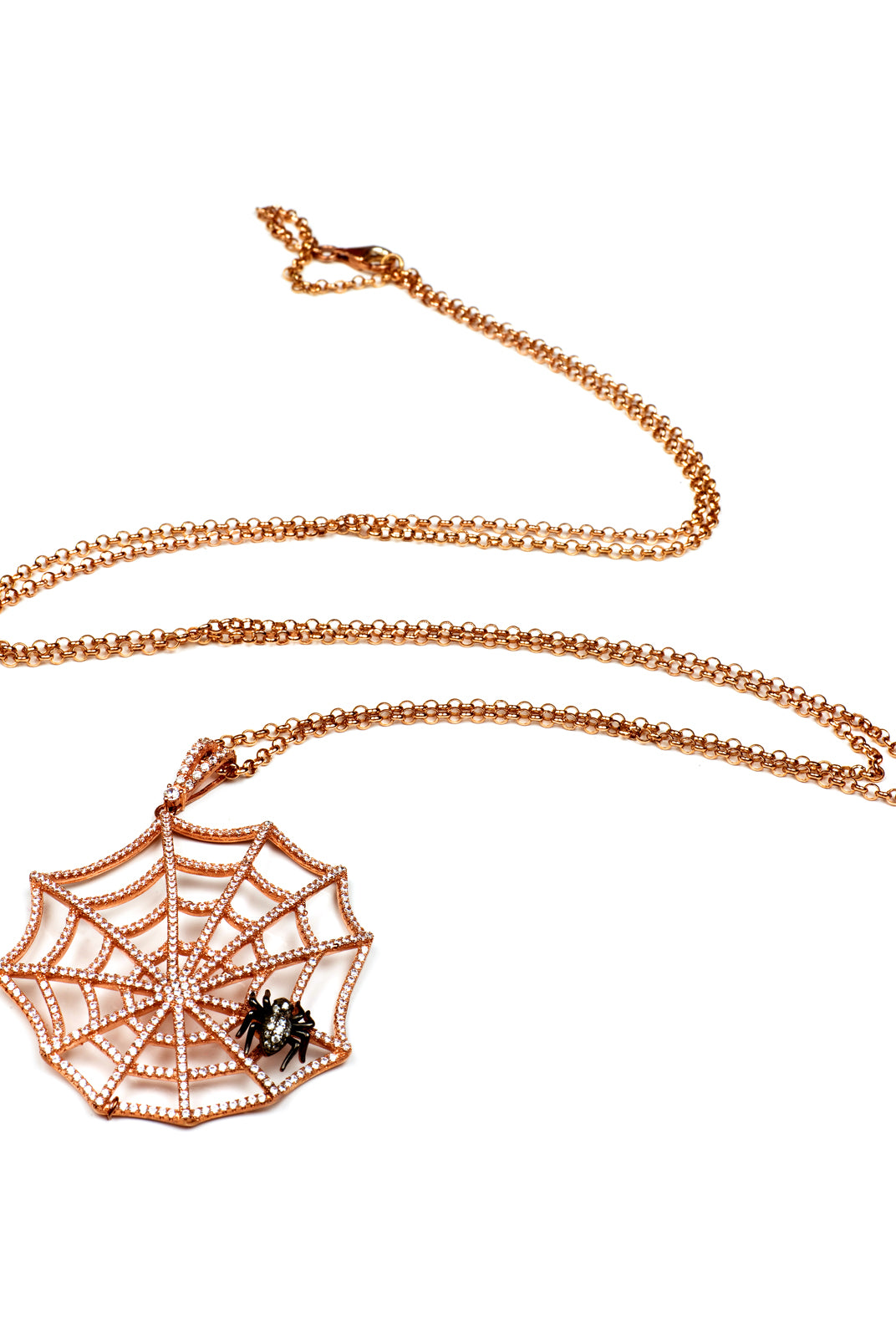 Spider Pink Gold Necklace, KOUKLA - elilhaam.com