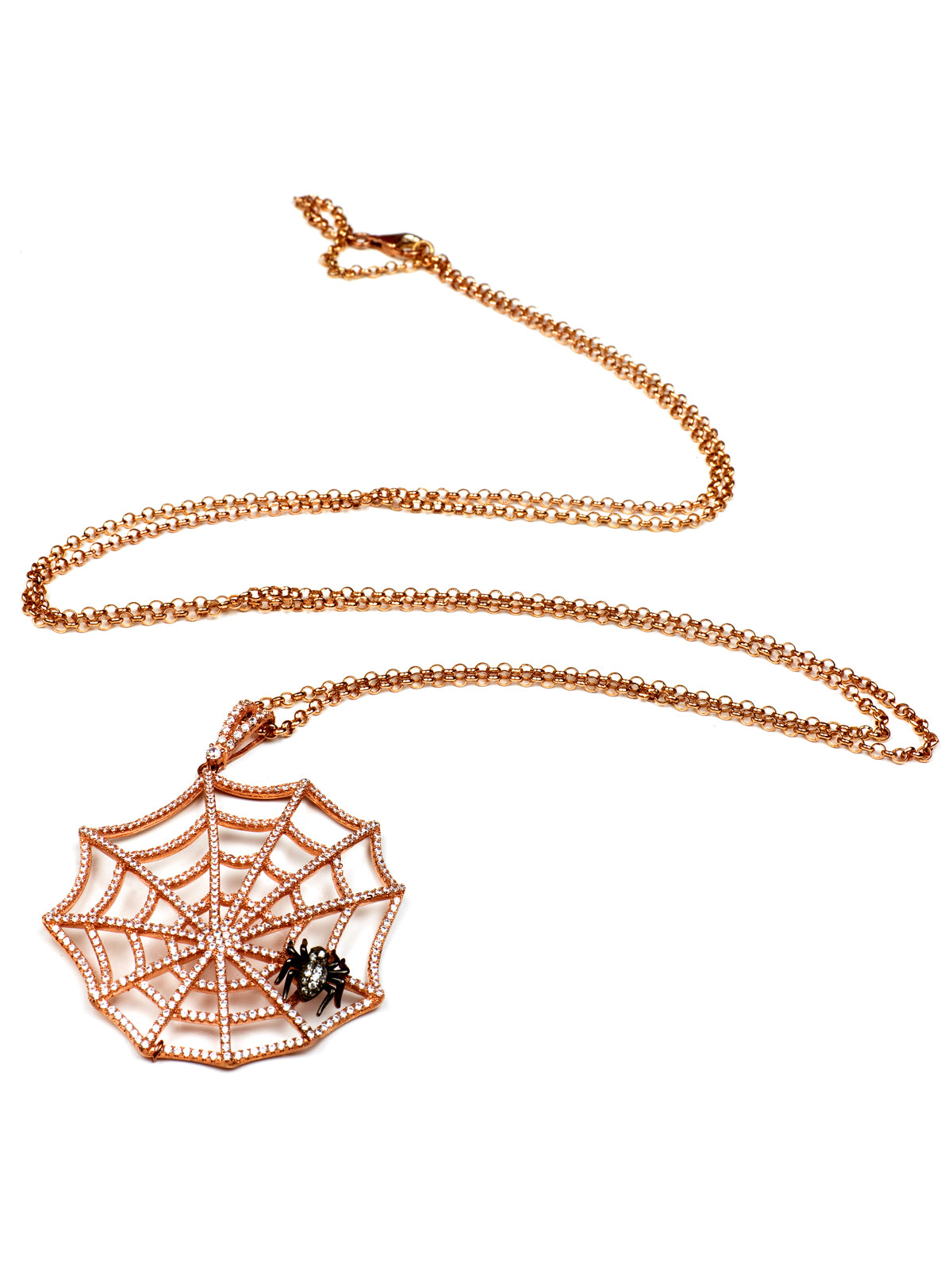Spider Pink Gold Necklace, KOUKLA - elilhaam.com