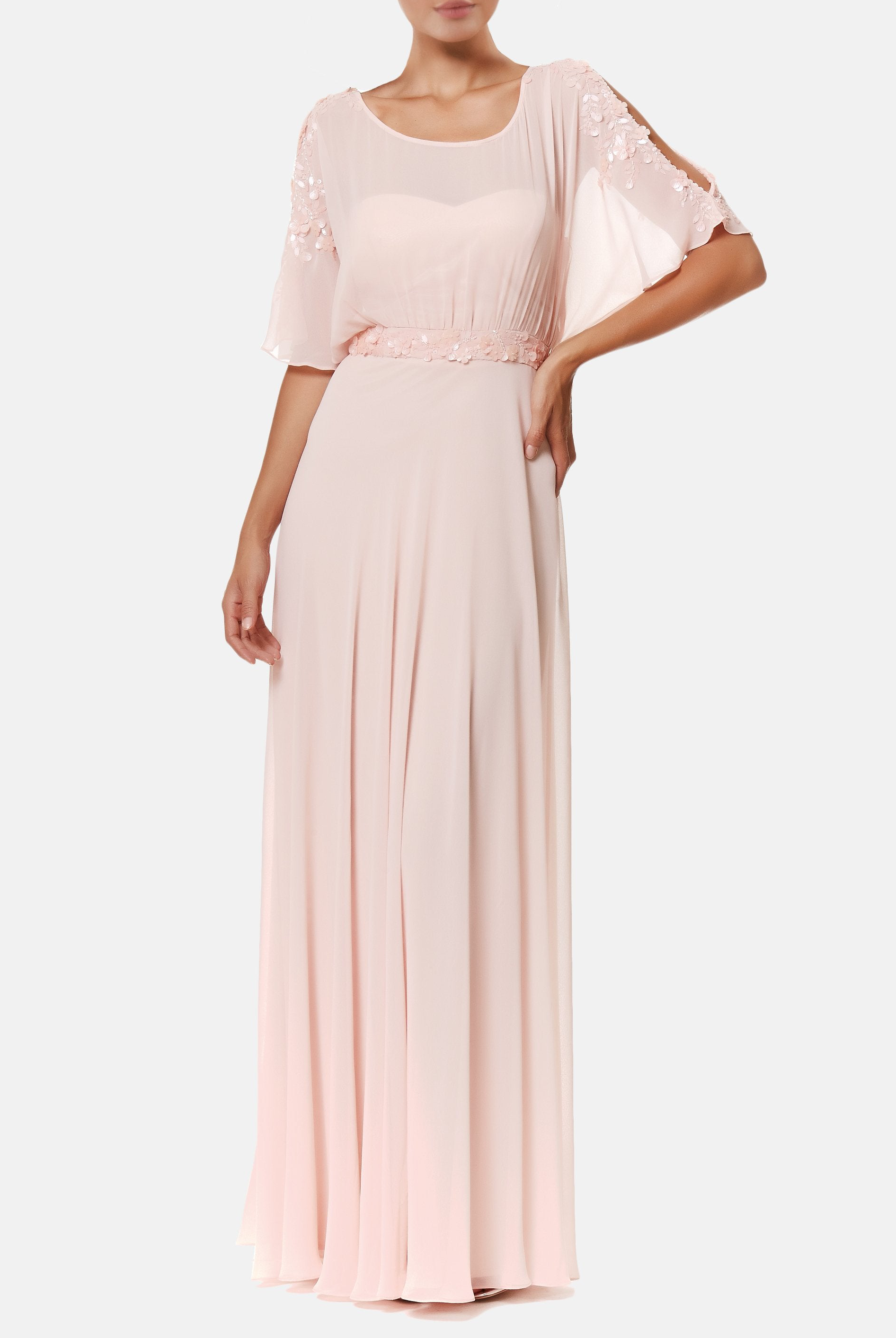 Blush Vittoria Embellished Gown, VITTORIA ROMANO - elilhaam.com