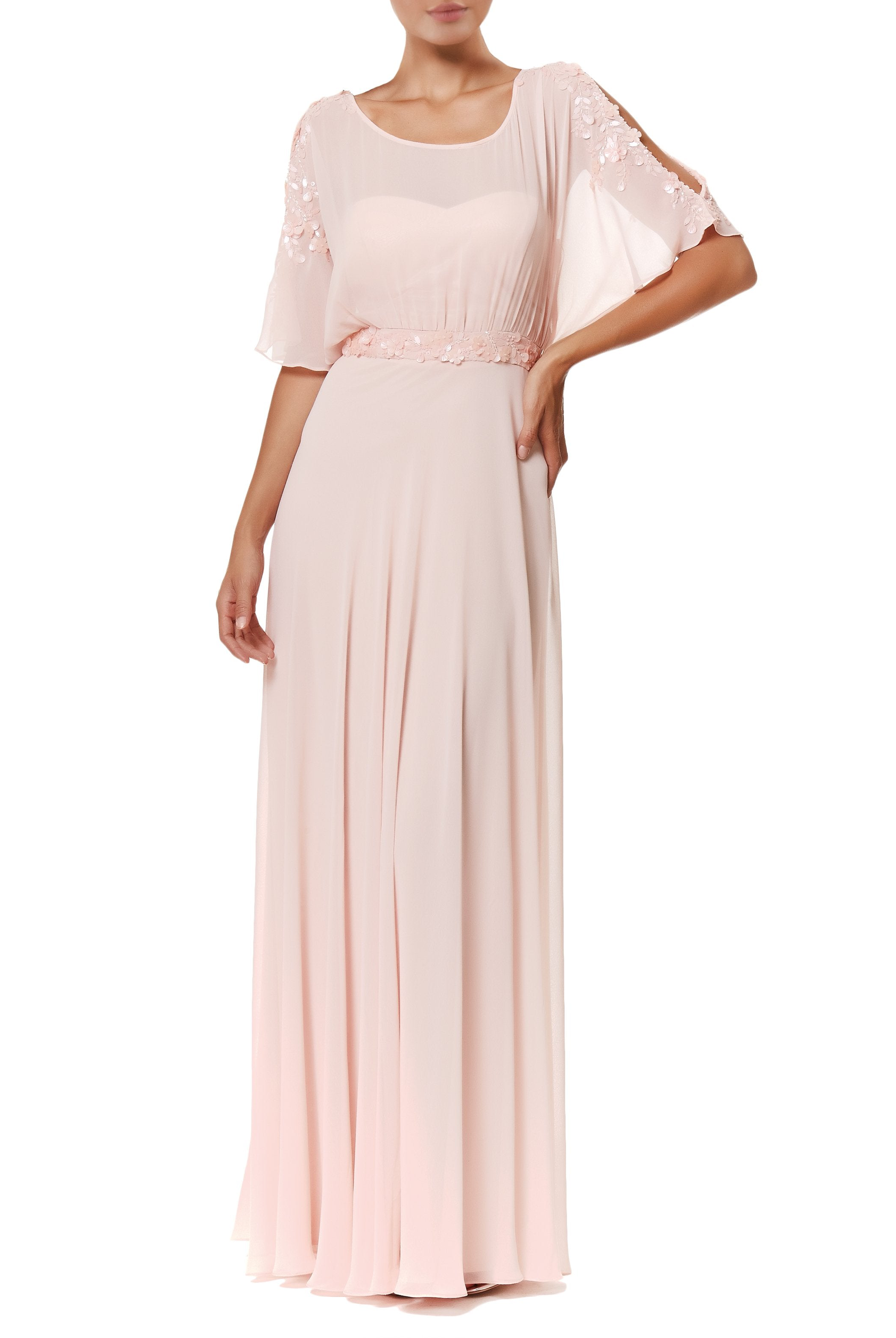 Blush Vittoria Embellished Gown, VITTORIA ROMANO - elilhaam.com