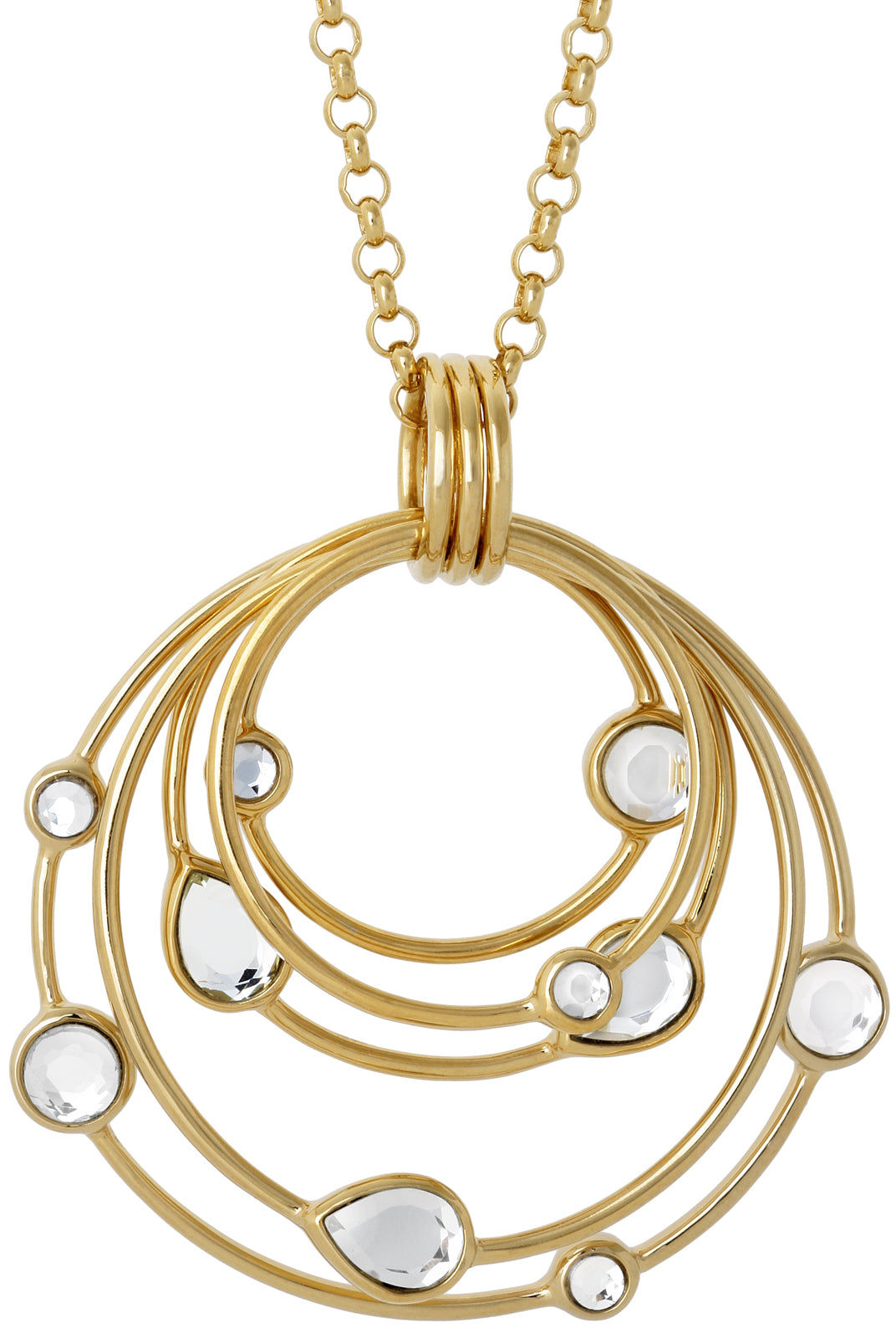 Mirror Gems Multi Hoop Pendant, ISHARYA - elilhaam.com