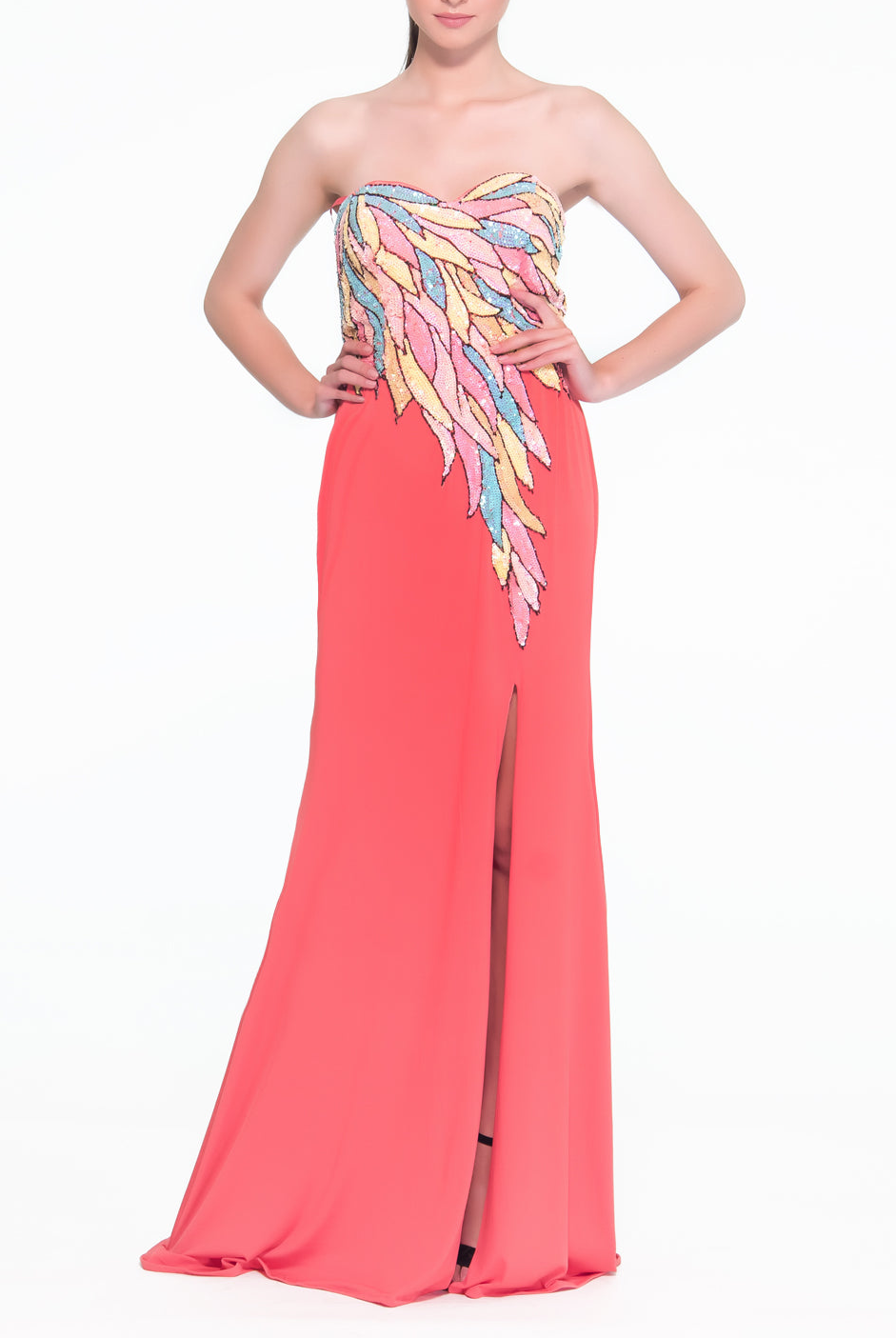 Sleeveless Feather Touch Gown, VITTORIA ROMANO - elilhaam.com