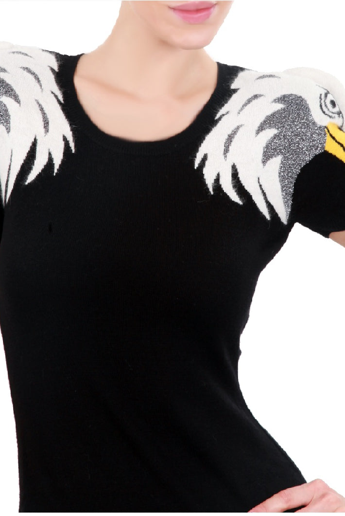 Eagle Embellished Black Knitted, JC DE CASTELBAJAC - elilhaam.com