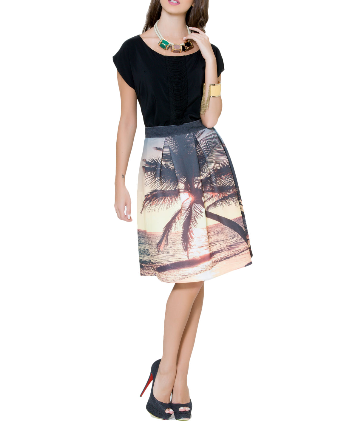 Pleated Skirt, CJF - elilhaam.com
