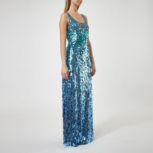 Light Blue Maxi Sequin Dress