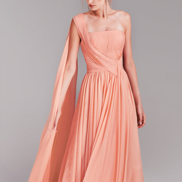 Peach Chiffon Dress