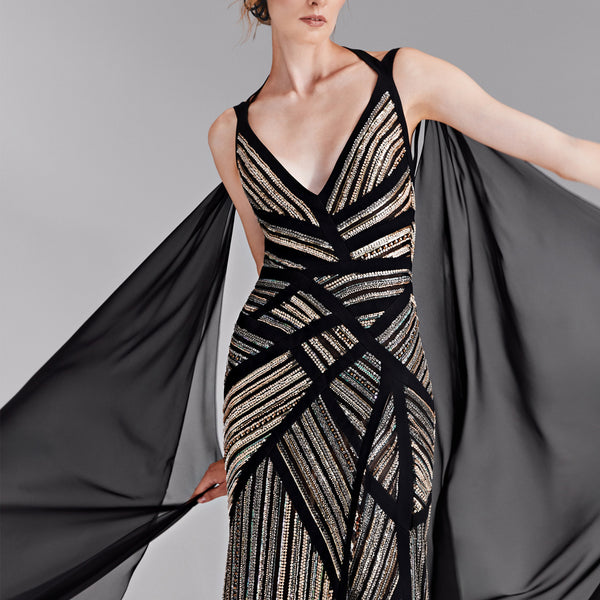 Filaments of Gold& Black Dress