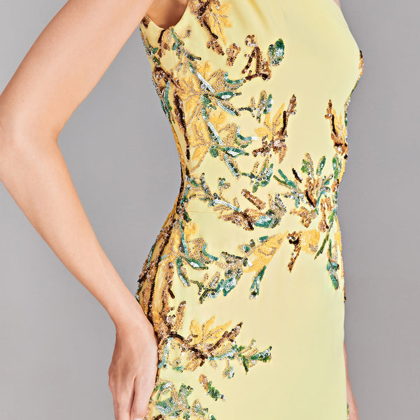 Embroidered Crepe Dress