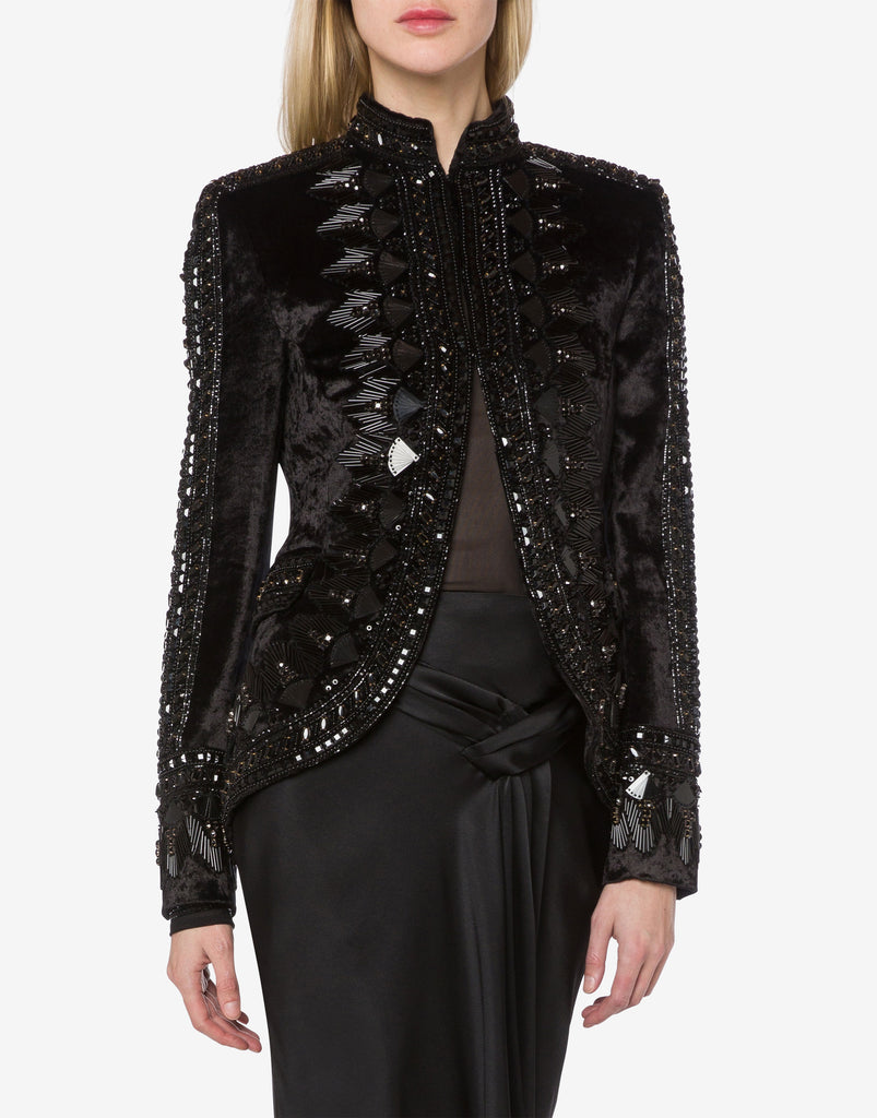 Velvet Jacket With Embroidery