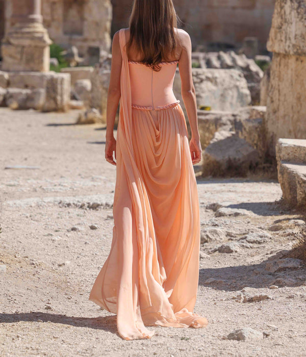 Strapless Dress With Draped Skirt
