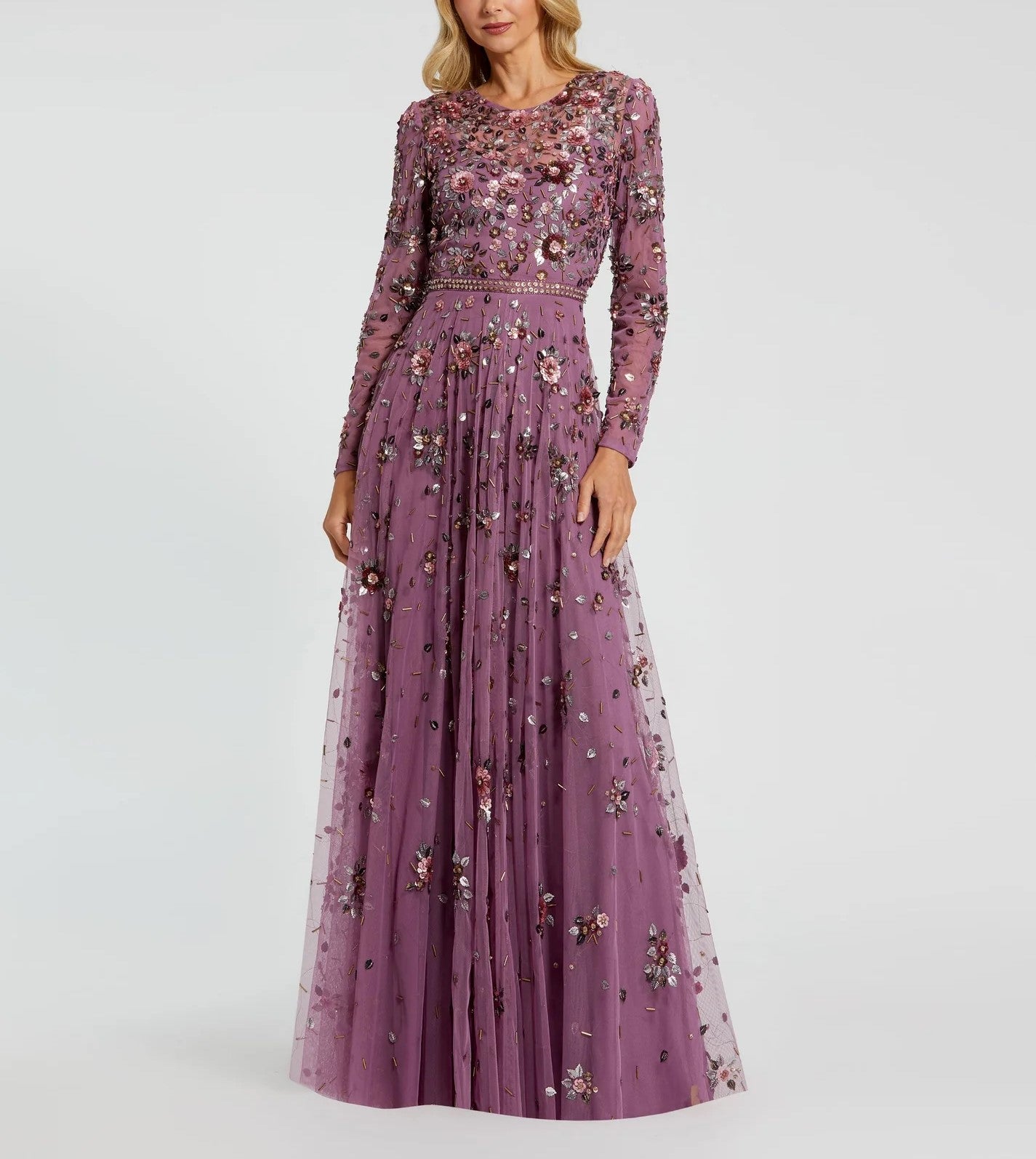 【Mac Duggal】 ラッフル付きアシンメトリーネックプロムガウン Mac Duggal | Wedding Gowns | Evening Dresses | Fast Shipping