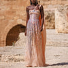 Beaded Tulle Dress with Georgette Shawls