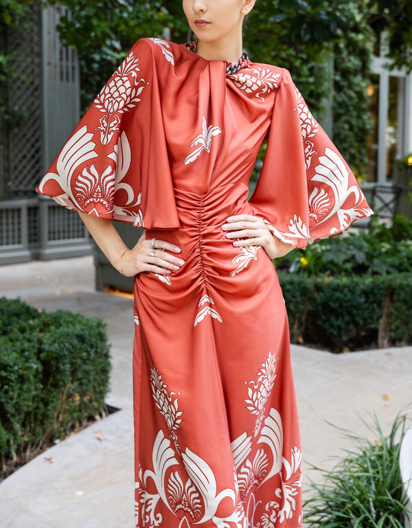 فستان موديل تونغا باللون البني النحاسي