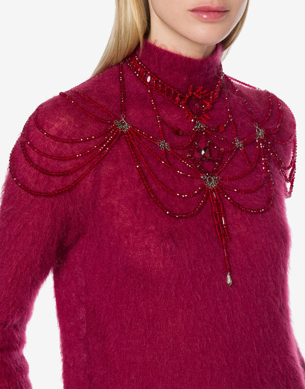 Maxi Necklace With Red Beads
