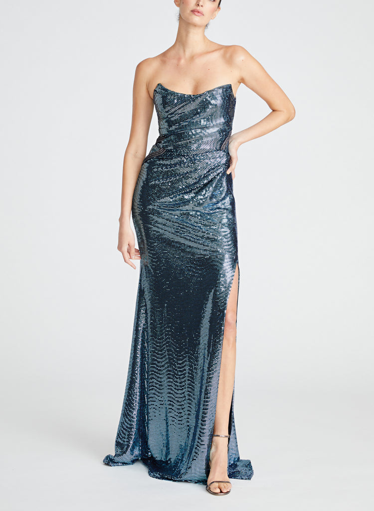 Skye Draped Strapless Gown