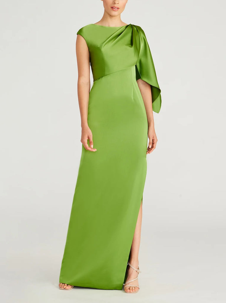 Tilly Satin Draped Column Gown