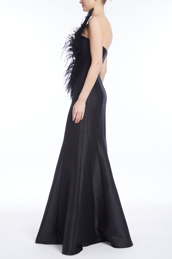 Feather Fan Mermaid Gown