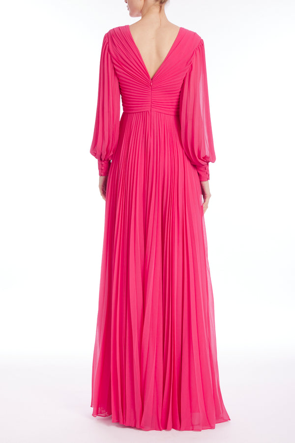 Soft Long Deep V-Neck Gown