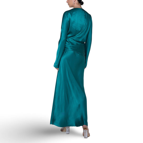 Satin Dress With Draping