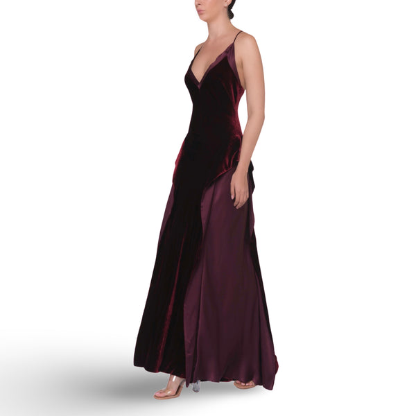 Viscose Silk Velvet Long Dress