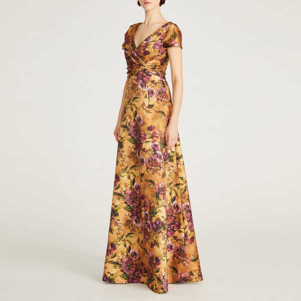 Nina Twist Drape A Line Gown