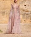 Beaded Tulle Dress with Long Open Sleeves