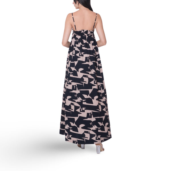 Sleeveless Printed Long Dress
