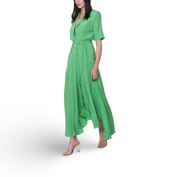 فستان أخضر 3/4 كم