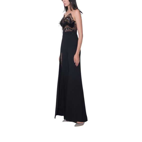 Black Sweetheart Neckline Jumpsuit