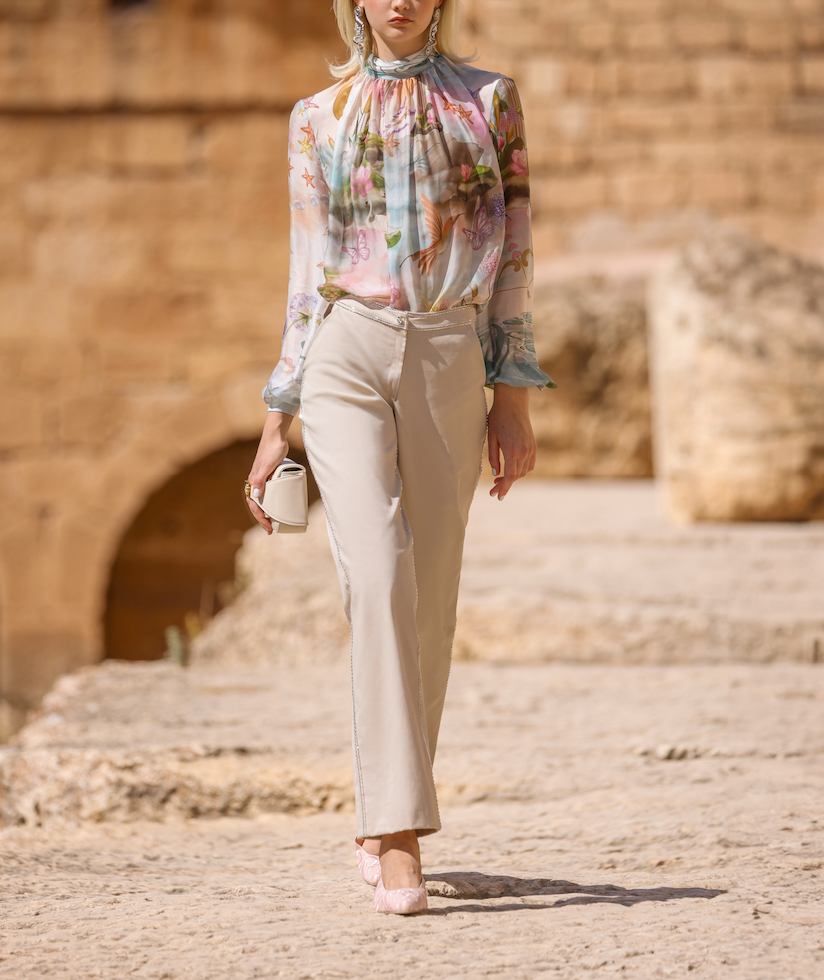 Printed Blouse With Pants