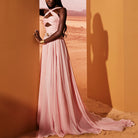 Pink Quartz Muslin Dress With Cut-Outs by Tony Ward