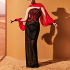 Rubin Red Dress With Black Tulle Skirt by Tony Ward
