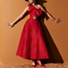 Rubin Red Organza With Bow by Tony Ward
