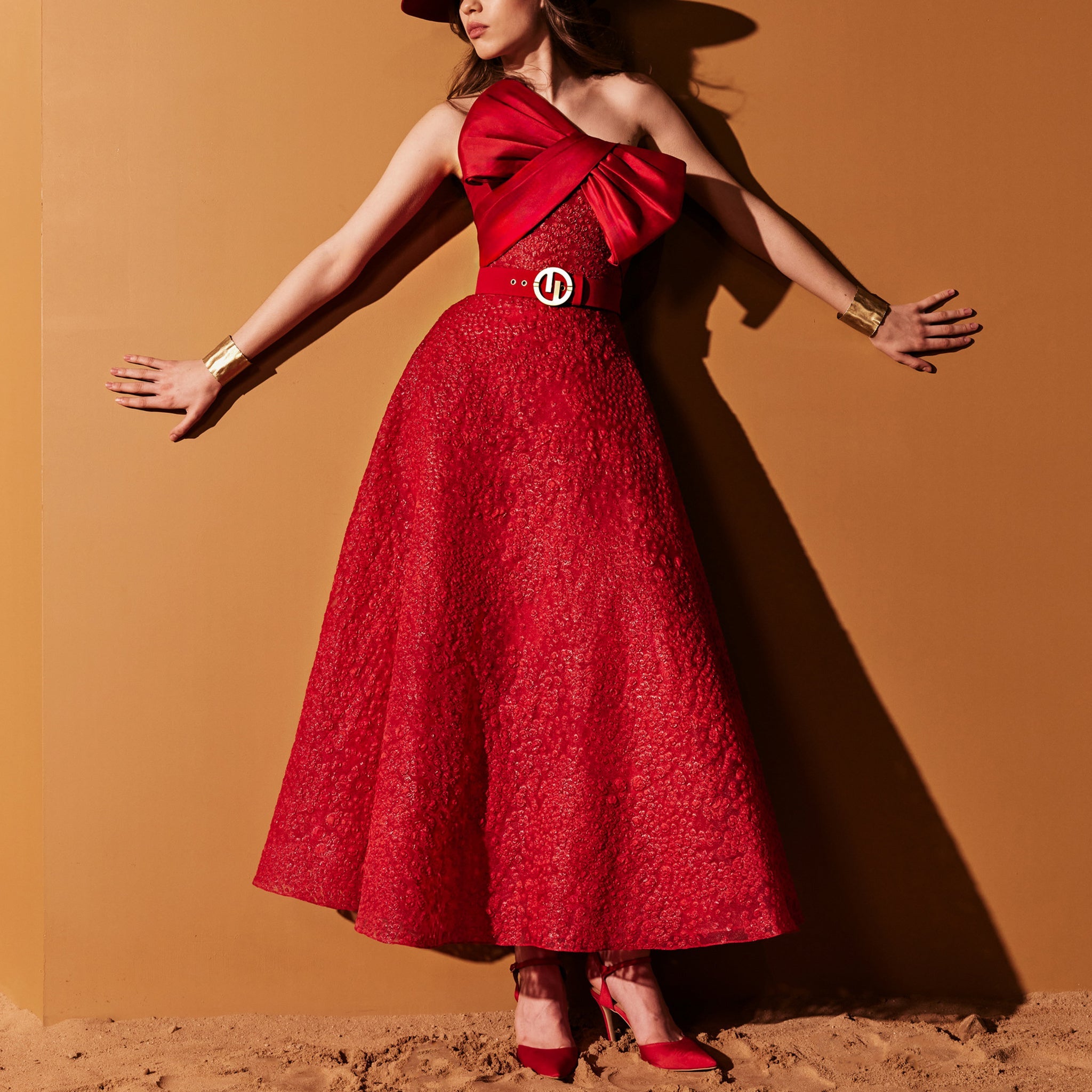 Rubin Red Organza With Bow by Tony Ward