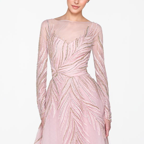 Tulle Dress With Silver Embroidery