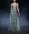 Beaded Tulle Dress With Georgette Panels