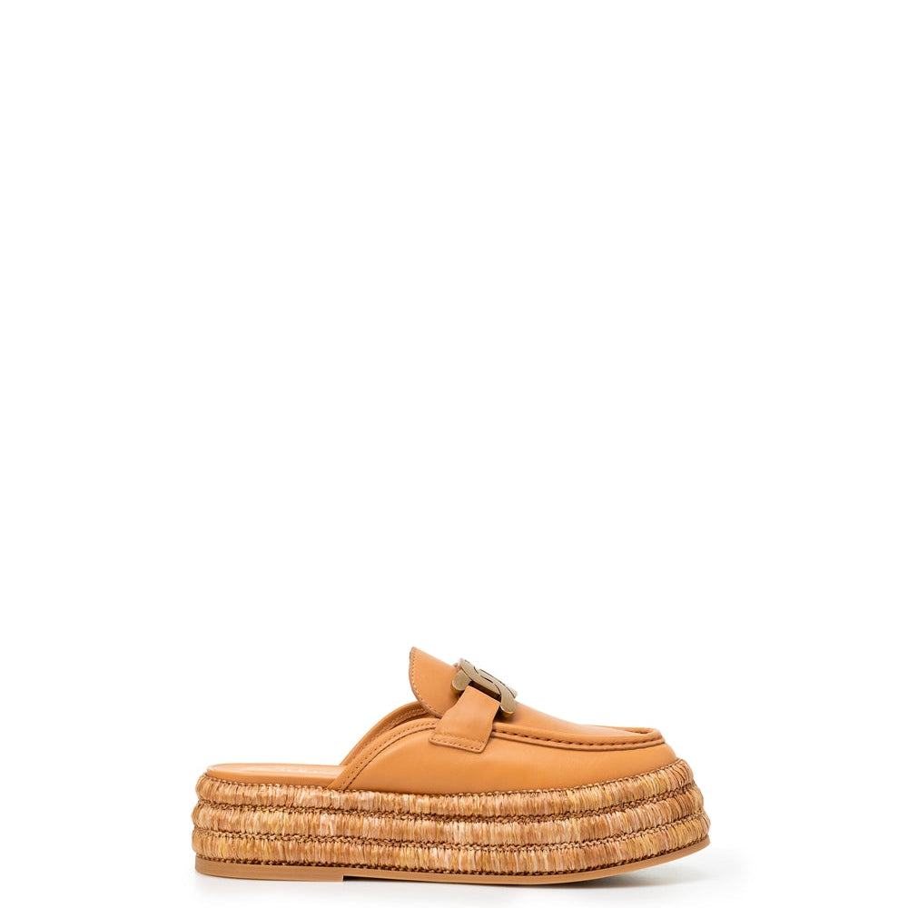 Cream Kate Raffia Platform Mules