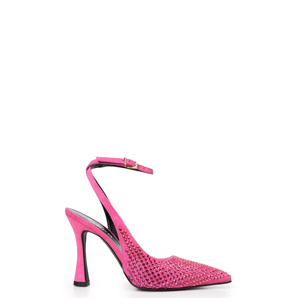 Fuchsia Crystal-embellished Pointed-toe Pumps