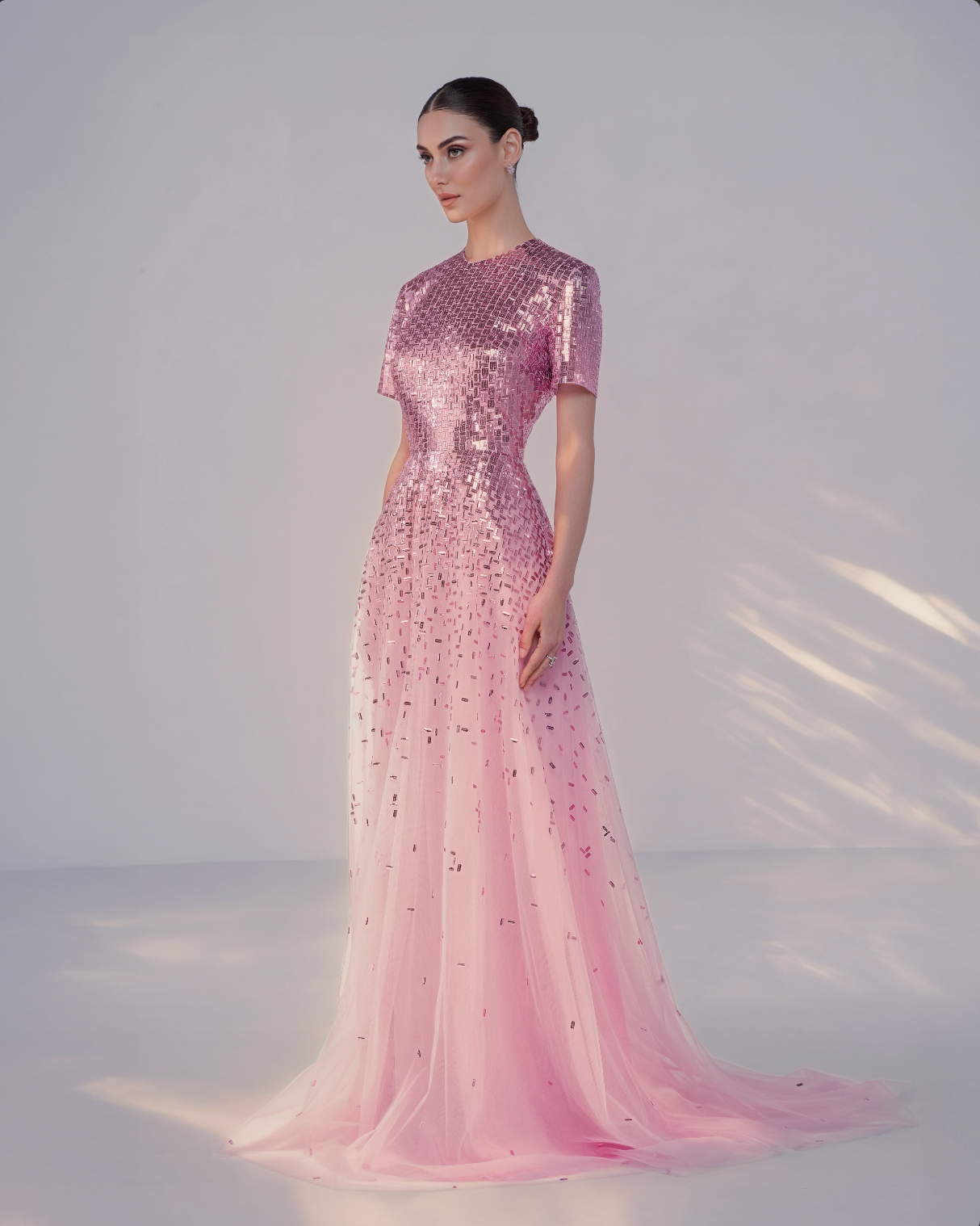 High-Low Bustier Brocade Gown main image 0