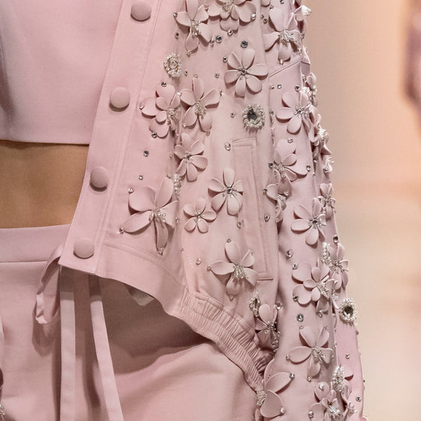 Gabardine Jacket with Dropped Shoulders, Embellished Gabardine Top & Classic Gabardine Skirt
