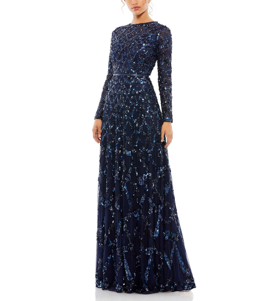 Midnight Embellished A Line Gown