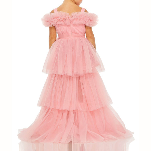 Off the Shoulder High Low Tulle Dress