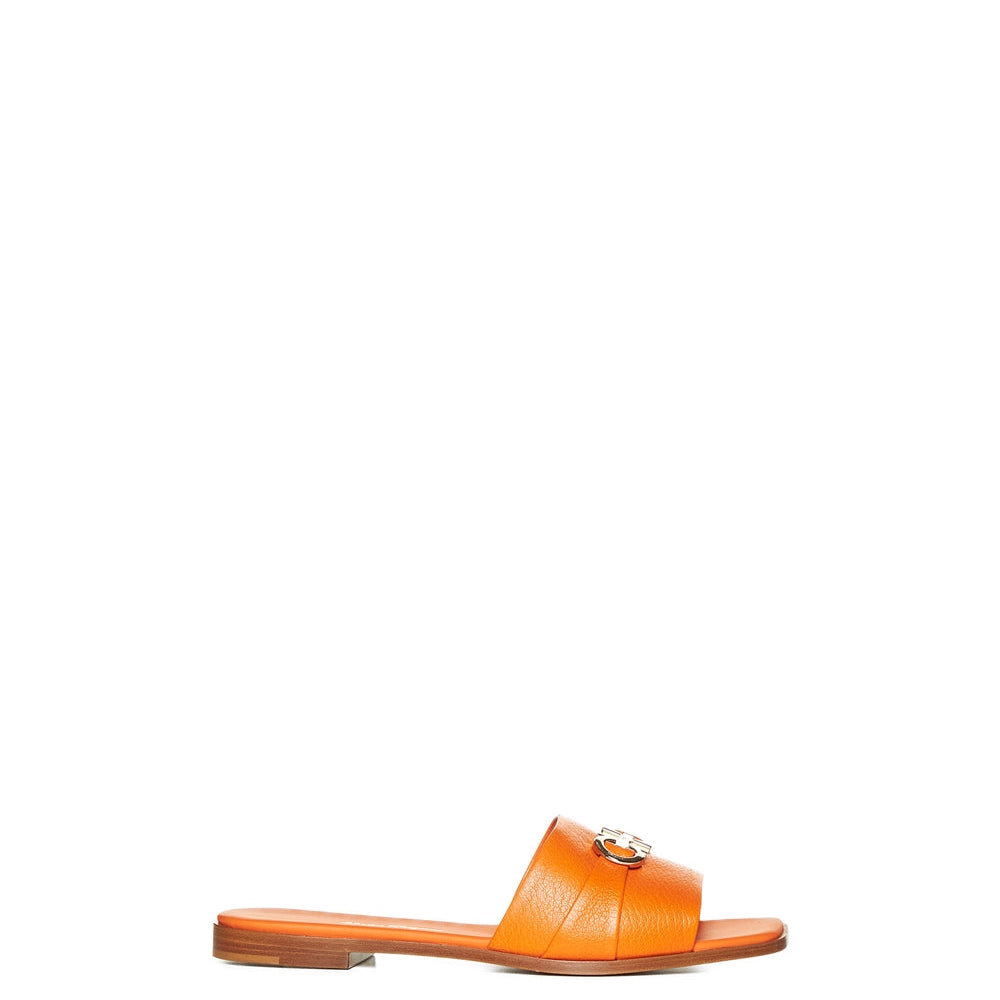 Orange Oria Leather Sandals