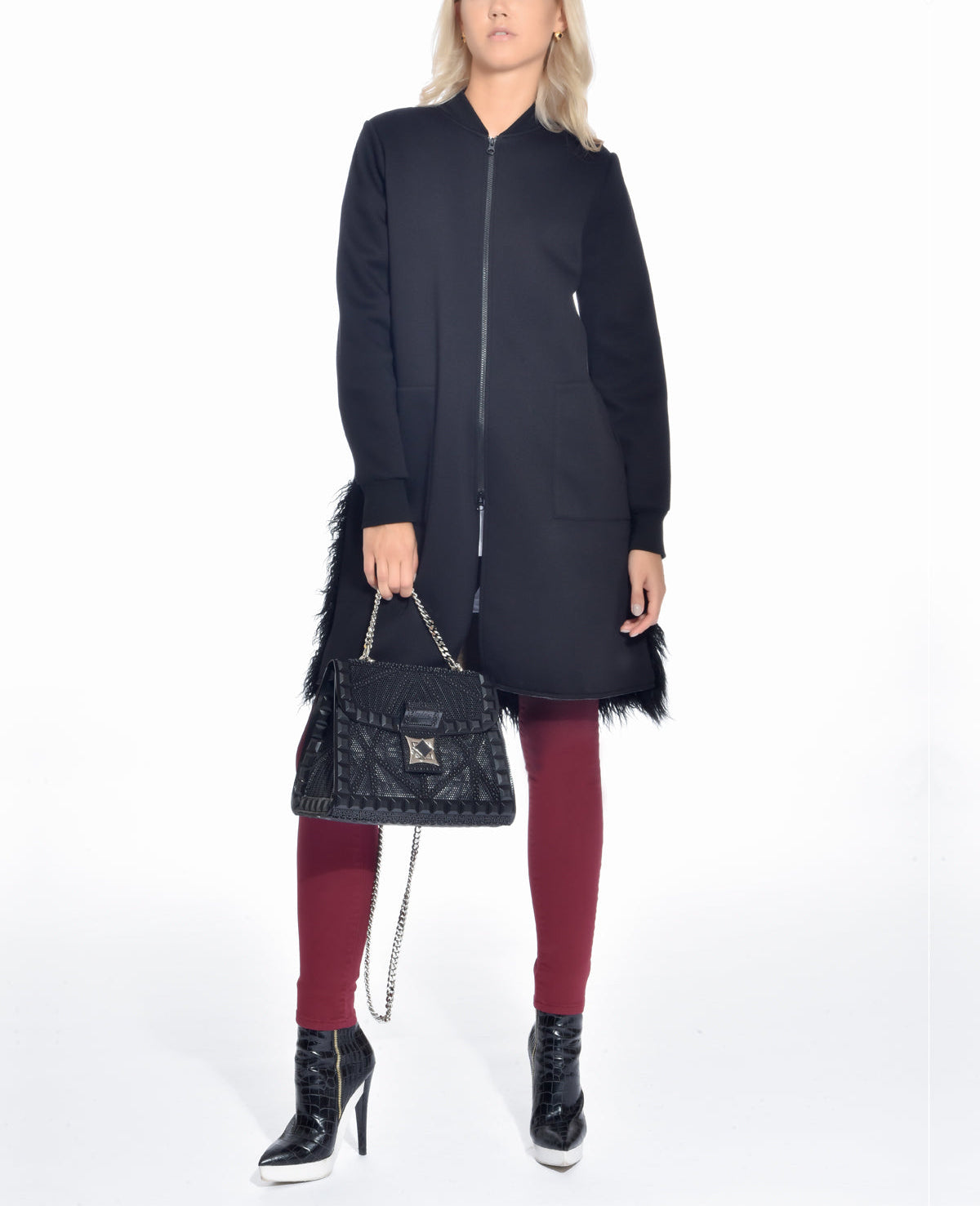 Tonal Green Quilted Shearling Coat, DIP - elilhaam.com