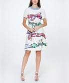 White Bow Print Dress, BOUTIQUE MOSCHINO - elilhaam.com