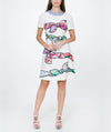 White Bow Print Dress, BOUTIQUE MOSCHINO - elilhaam.com