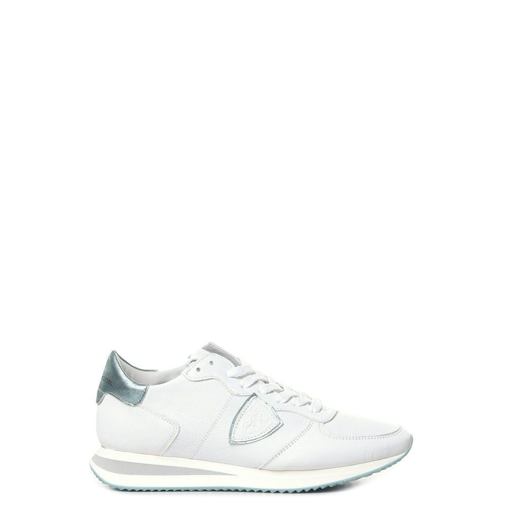 White Leather Lace-up Sneakers