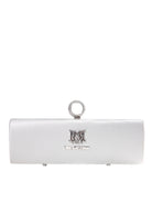 Borsa Satin Argento Clutch, LOVE MOSCHINO - elilhaam.com